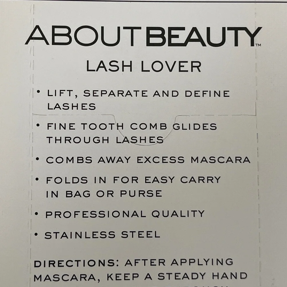 NEW About Beauty Lash Lover Folding Eyelash Comb, 2-count